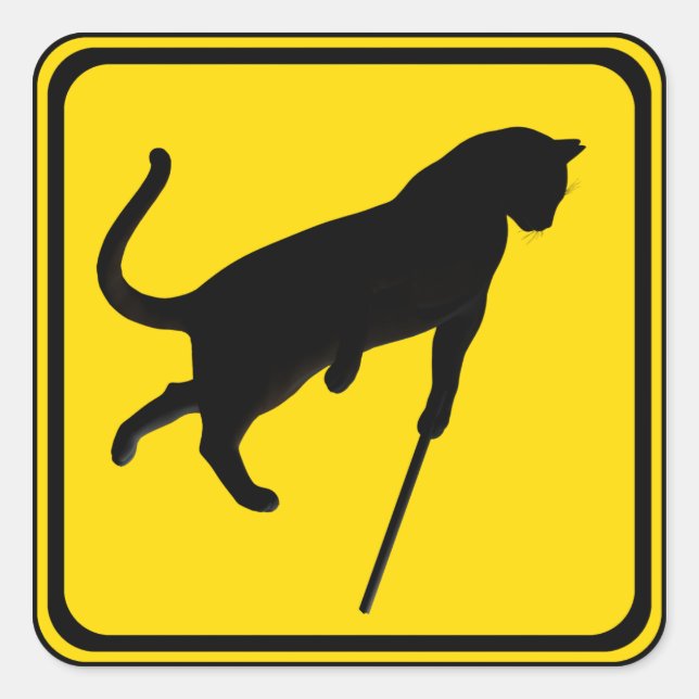 Blind Cats Crossing ! Square Sticker (Front)