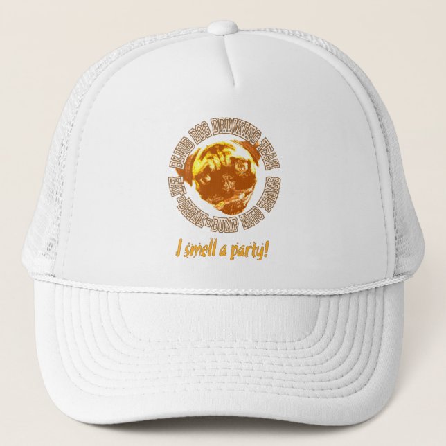 Blind Dog Drinking Team Trucker Hat (Front)