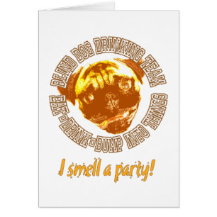 Blind Dog Drinking Team Vertical Greeting Card