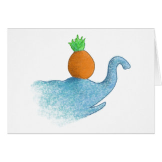 Blind elephant balancing a pineapple...