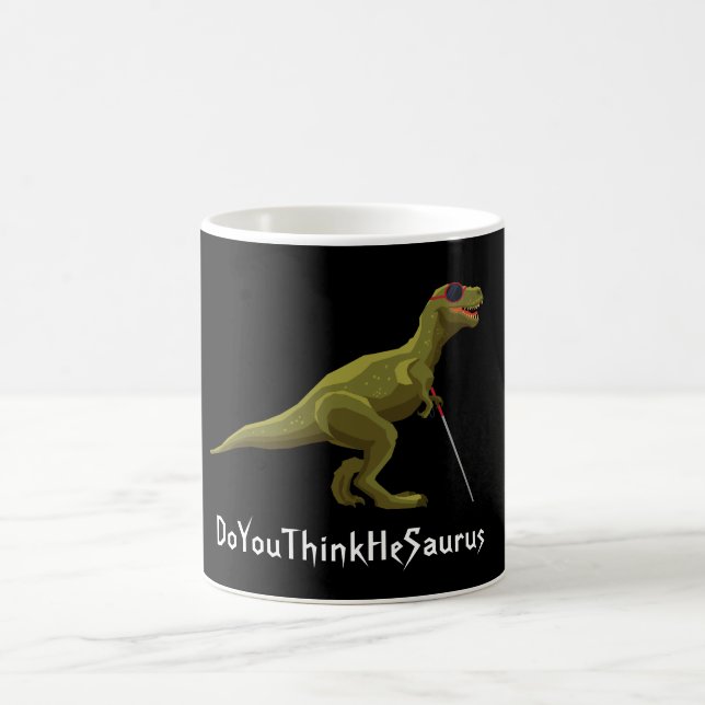 Blind Green Dinosaur Coffee Mug (Center)
