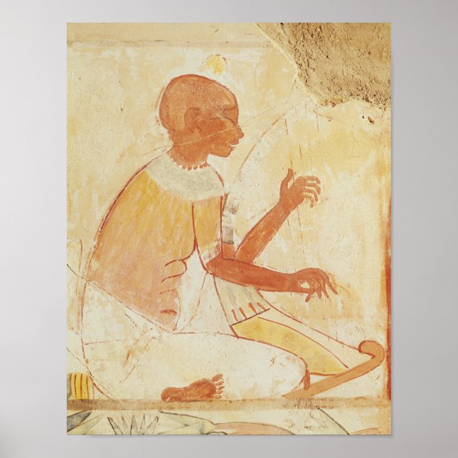 Blind Harpist Singing, from the Tomb of Nakht Poster (Front)