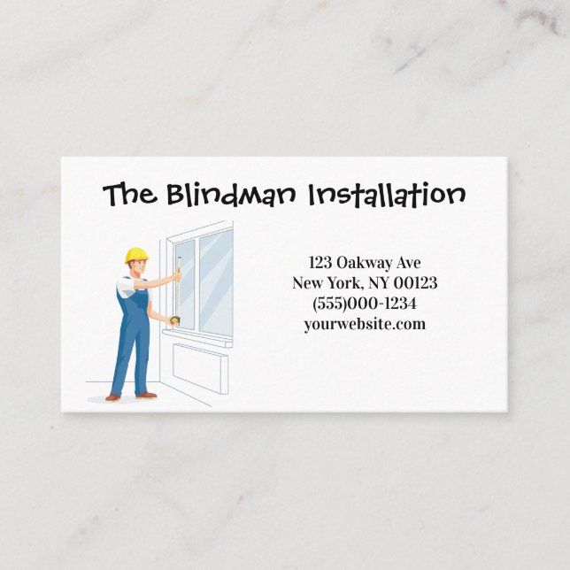 Blind Installation Service Business Card (Front)