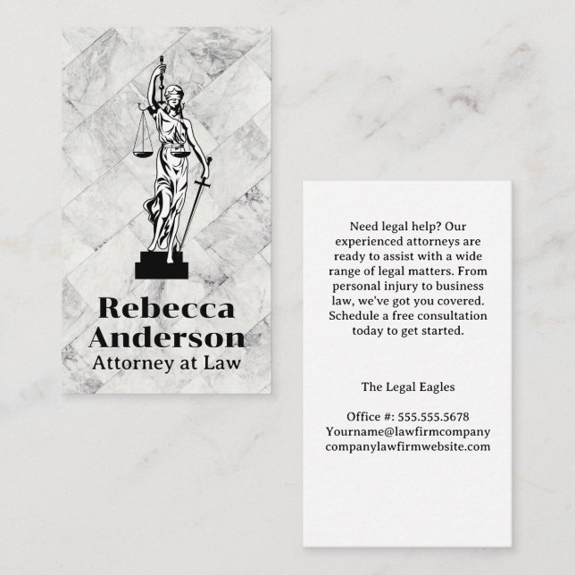 Blind Justice | Lawyer | Law | Legal Appointment Card (Front/Back)