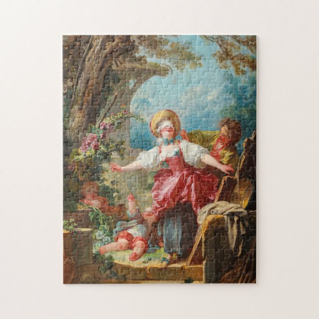 Blind-Mans Buff by Jean-Honore Fragonard Jigsaw Puzzle (Vertical)