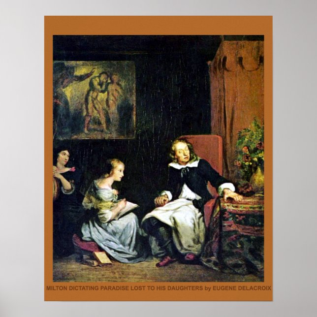 Blind Milton by Delacroix Poster (Front)