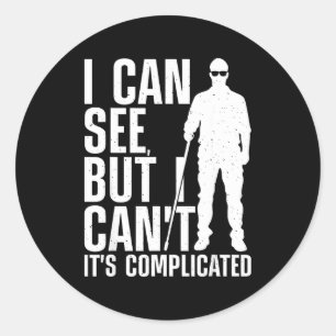 Blind Person Art For Men Women Blind People Sight Classic Round Sticker