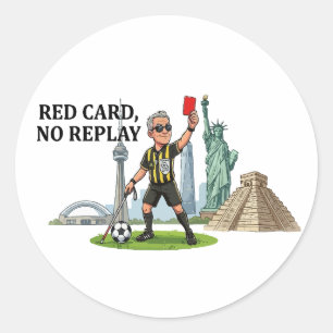 Blind Referee Red Card Classic Round Sticker