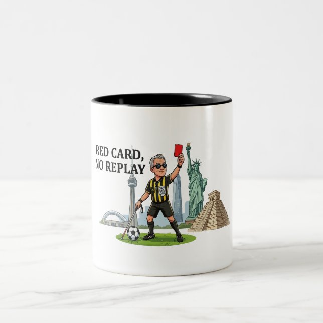 Blind Referee Red Card Two-Tone Coffee Mug (Center)
