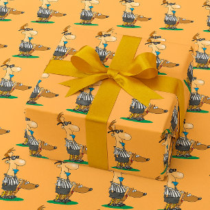 Blind Referee with Guide Dog Sports Humor Wrapping Paper