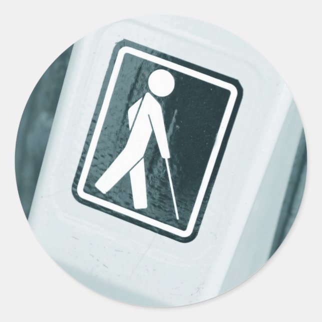 Blind sign design classic round sticker (Front)