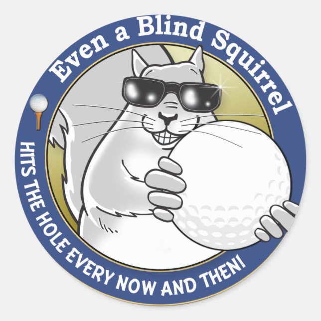 Blind Squirrel Golf Classic Round Sticker (Front)