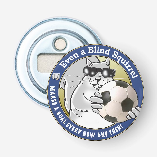 Blind Squirrel Soccer Bottle Opener (Front)