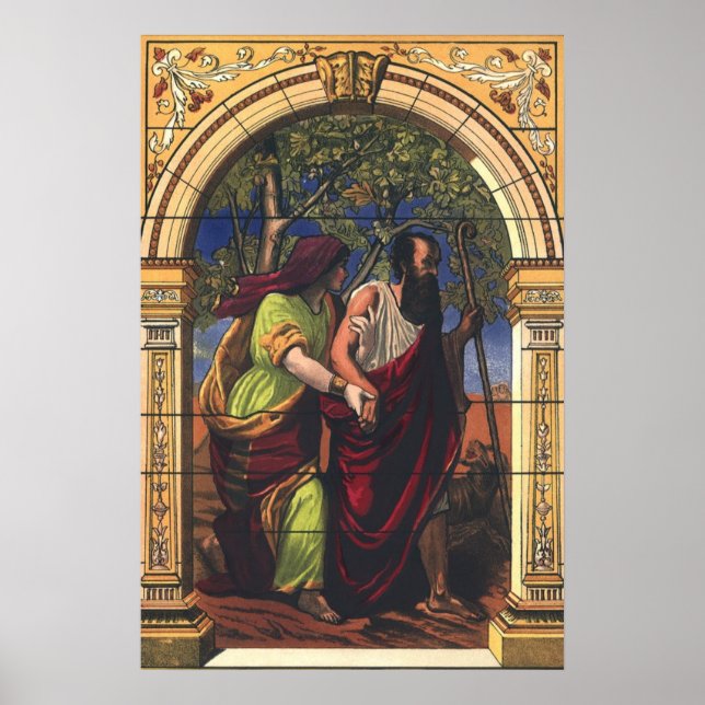 Blind Tobit and Wife Anna, Vintage Religion Poster (Front)