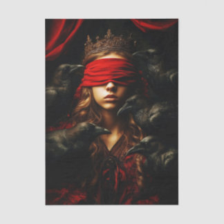 Blindfolded Gothic Queen of Ravens FC5L Decoupage Tissue Paper