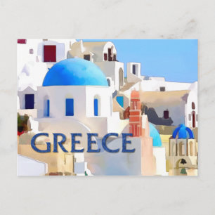 Blinding White Buildings in Greece Postcard