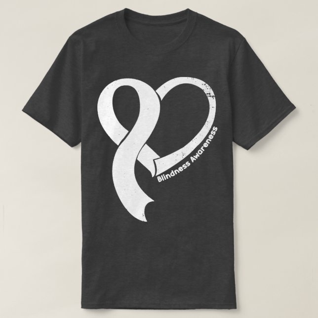 Blindness Awareness Hople Love Heart Ribbon Happy  T-Shirt (Design Front)