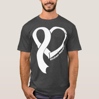 Blindness Awareness Hople Love Heart Ribbon Happy T-Shirt