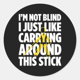 Blindness For Blind People Blind Person Braille Re Classic Round Sticker