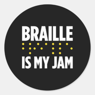 Blindness For Blind People Blind Person Braille Re Classic Round Sticker