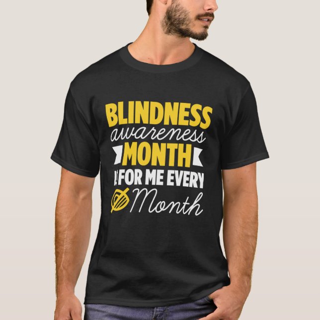 Blindness For Blind People Blind Person Braille Re T-Shirt (Front)
