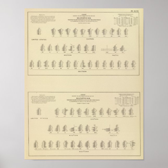 Blindness, Statistical US Lithograph Poster (Front)