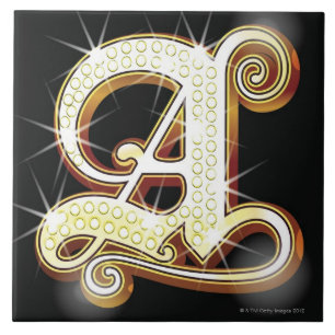 Bling alphabet A Ceramic Tile