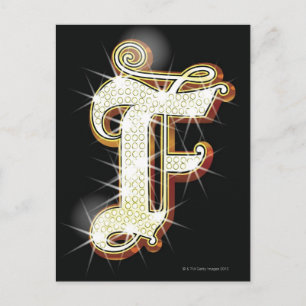 Bling alphabet F Postcard