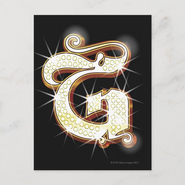 Bling alphabet G Postcard (Front)