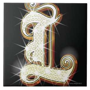 Bling alphabet L Tile