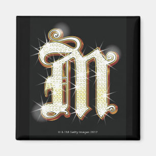 Bling alphabet M Magnet