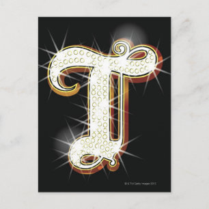 Bling alphabet T Postcard