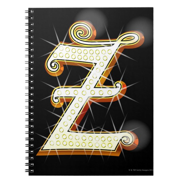 Bling alphabet Z Notebook (Front)