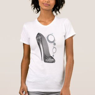 Bling and Groovy Stiletto Shoe Art T-Shirt