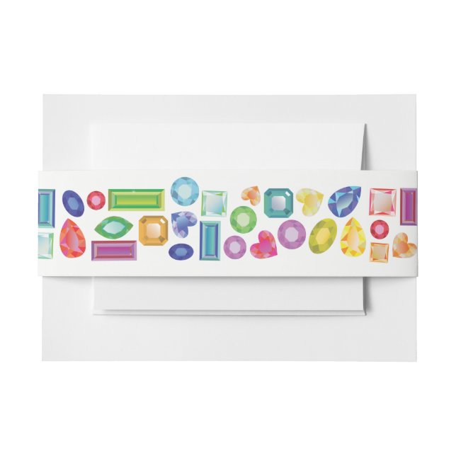 BLING Bat Bar Mitzvah Invitation Belly Band Wrap (Front Example)