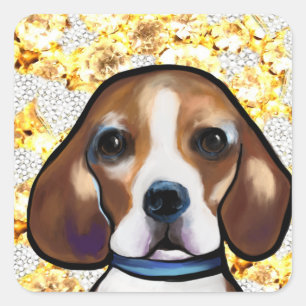 Bling Beagle      Square Sticker