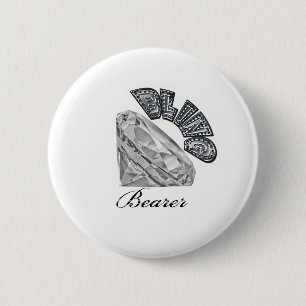 Bling Bearer Wedding Gift 6 Cm Round Badge
