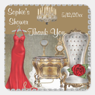 BLING BIRTHDAY PARTY FAVOR THANK YOU STICKERS
