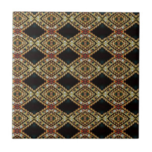 Bling bling diamond shaped design on ceramic tile