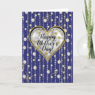 Bling Blue Card with cascading diamonds!