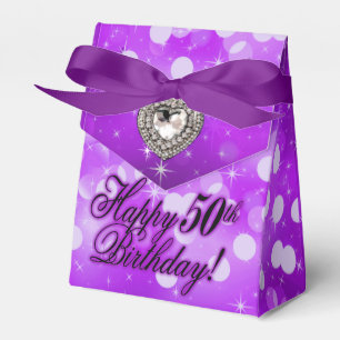 Bling Bombshell Sparkle Birthday Party purple Favour Box