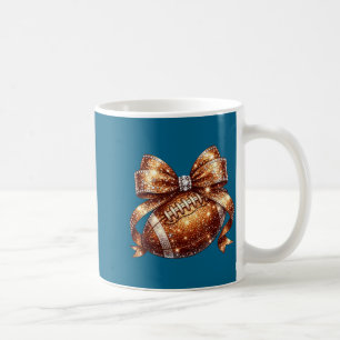 Bling football bow coquette game day sports coffee mug