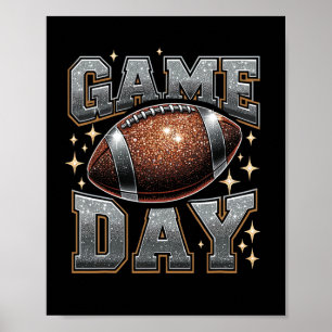 Bling Football Lover Fall Autumn Game Day Football Poster