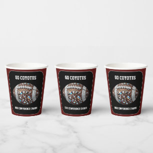 Bling Football Party Big Game Bowl Game Paper Cups