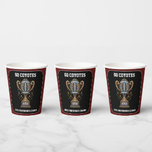 Bling Football Party Big Game Bowl Game Trophy Paper Cups