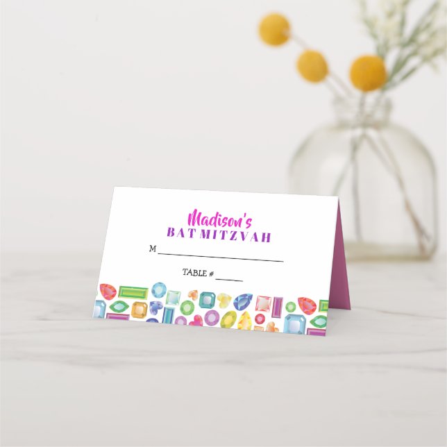 BLING Gemstone Party Seating Escort Place Card (Front)