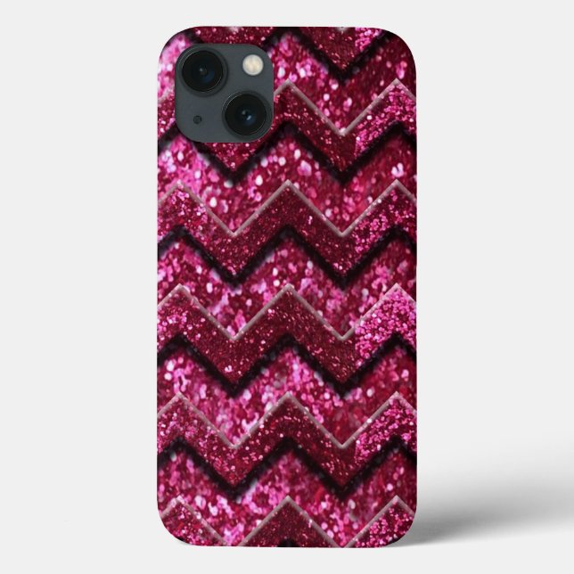 Bling Glam Girly Glitter Sparkle Chevron Case-Mate iPhone Case (Back)