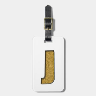 Bling Gold J Luggage Tag