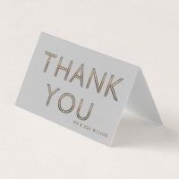 bling gold letters Thank You Card