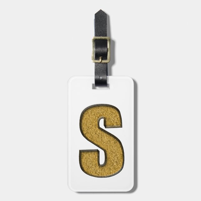 Bling Gold S Luggage Tag (Front Vertical)